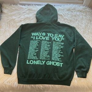 Lonely Ghost Green Hoodie Sweatshirt Different Ways To Say I Love You Men’s L